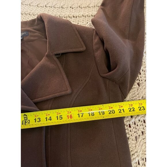 Sonoma Life+Style Wool Blend Brown Peacoat Womens Size Large - Picture 8 of 12